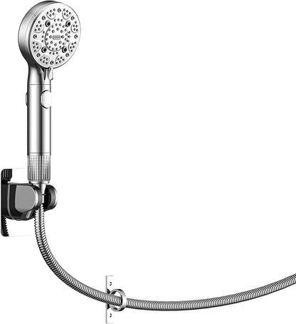 RV Shower Head with Hose ，High Pressure 9 Mode Shower head with on off switch, Filtered shower head, Shower Head for RV/Campers, Travel Trailer, Motorhome for Water Saving（Chrome）