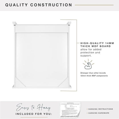 MCS 23x26 White Medicine Cabinet Organizer, Wall Mounted Bathroom Cabinet for Over-The-Toilet Storage, Bathroom Furniture & Restroom Organizer