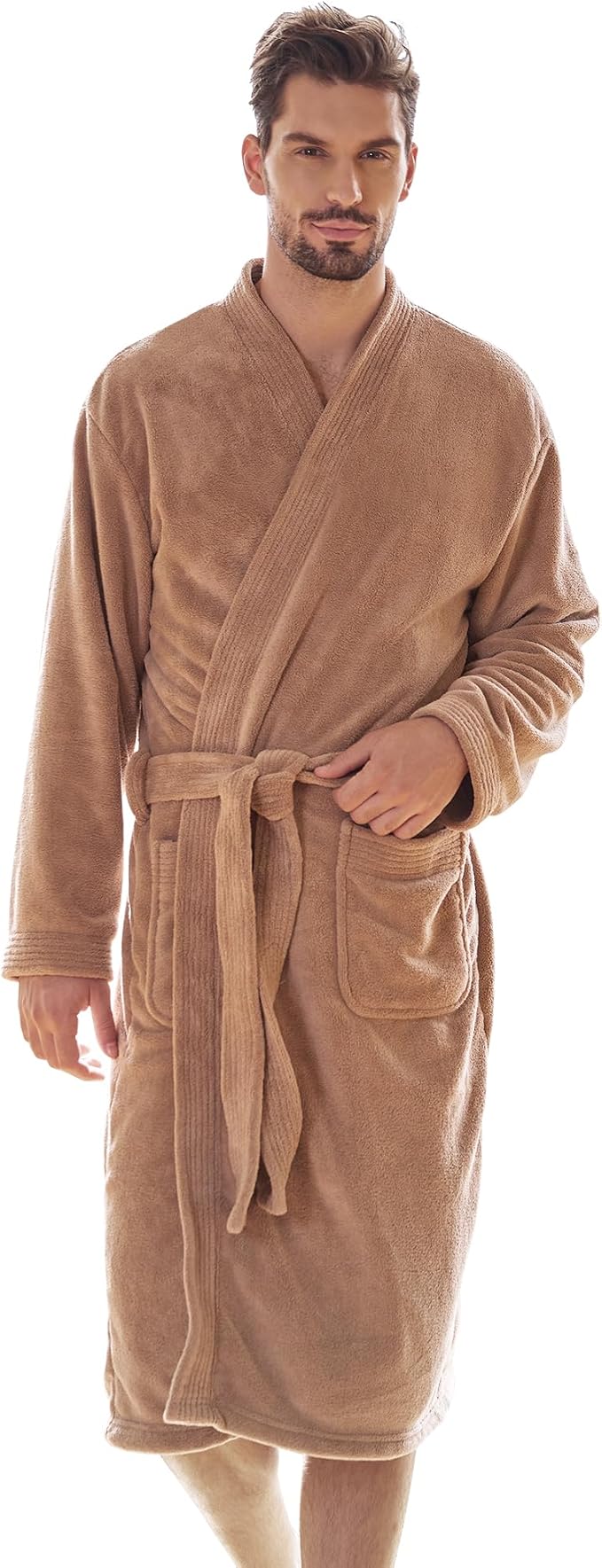 PJGGZ Towel Robe for Men - Ultra-Absorbent Soft Quick Dry Towel Bathrobe Kimono for Shower, Spa & Hotel