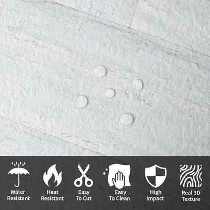 AULIGET 2-Piece Light Shale Peel and Stick Backsplash Wall Tiles, 6" x 12" PVC Faux Stone Stick on Tile for Backsplash Kitchen, Bathroom, Laundry Room, Camper, Fireplace