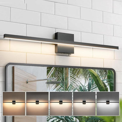Black Bathroom Vanity Light - 31.5 inch Modern Bathroom Light Fixture Over Mirror 22W LED Dimmable Wall Sconce Lighting Fixture for Bedroom