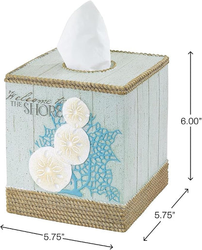 Avanti Linens - Tissue Box Cover, Guest Bathroom Essentials, Beach Inspired Home Decor (Beachcomber Collection)