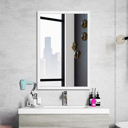 BOMINICA Rectangular Wall Mirror 24” x 36” Bathroom Mirror Framed Wall Mirror for Living Room, Vanity, White