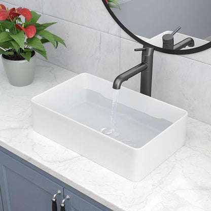 Vessel Sink Rectangle 21"x13" White Rectangular Bathroom Sink | Rectangular Bathroom Sink