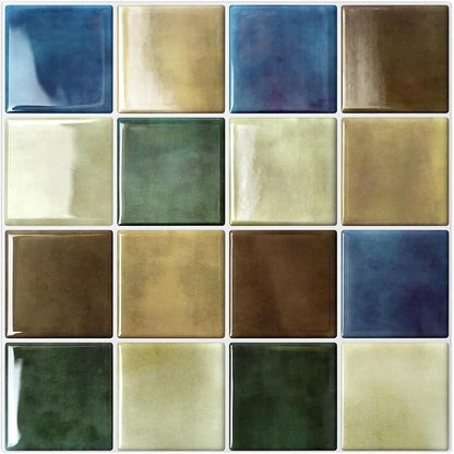 STICKGOO 10 Sheets Peel and Stick Backsplash - 9" x 9" 3D Adhesive Peel and Stick Tile Backsplash for Kitchen&Bathroom