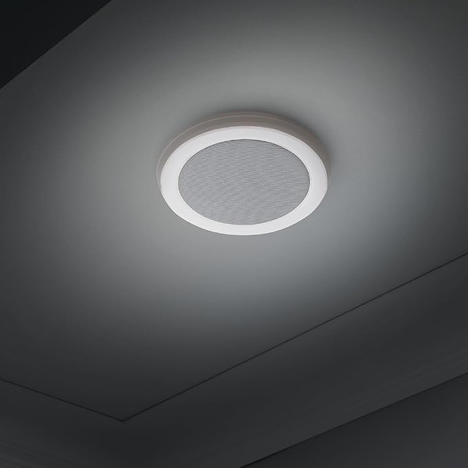 Homewerks 7130-18-BT Bathroom Fan with LED Light and Bluetooth Speaker 80 CFM 1.5 Sones White 4000 Kelvin CCT Light 600 Lumens