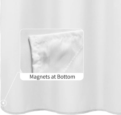 ALYVIA SPRING 108x72 Extra Wide Waterproof Shower Curtain or Liner White | 2 Magnets, Soft Cloth & Hotel Quality, Machine Washable, Light-Weight, Extra Wide Size