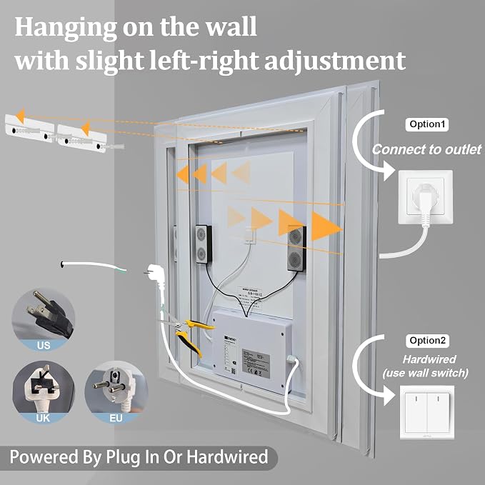 20"x28" LED Bathroom Mirror with Lights,Bluetooth Dual Speaker | Anti-Fog,3 Color Temperature,Dimmable Brightness,Memory Function,Waterproof,Wall Mount Design,Tempered Glass