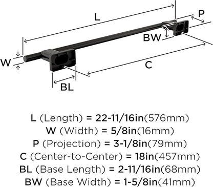 Amerock Bronx Black Bronze 18 inch (457mm) Towel Bar, BH26614BBR