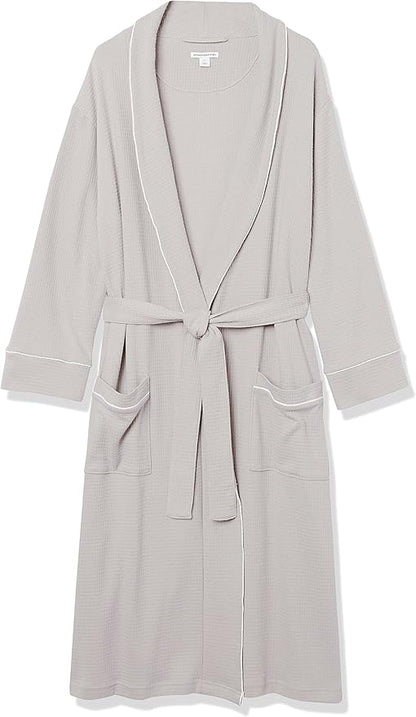 Amazon Essentials Men's Lightweight Cotton Waffle Bathrobe (Available in Big & Tall)