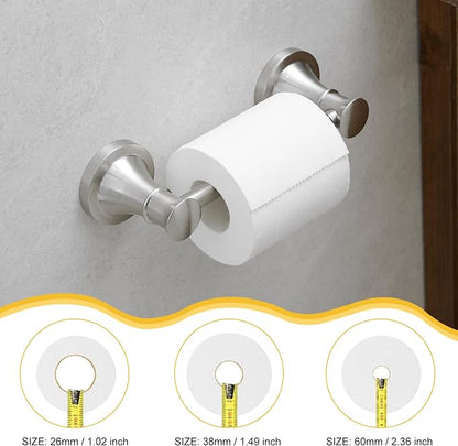 Bathroom Toilet Paper Holder Wall Mount Tissue Holder Brushed Nickel | Rustproof Toilet Tissue Roll Holder, Flexible Double Post Pivoting Handle, Bathroom Accessories SUS304 Stainless Steel
