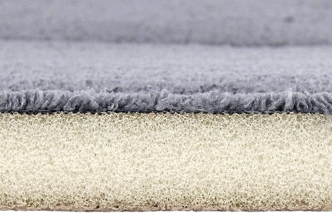 Ultra-Soft Extra-Thick Memory Foam Bath Mat (17 in x 24 in, Grey)