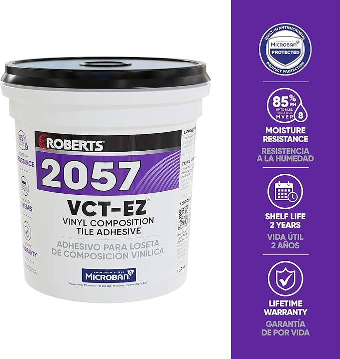 Roberts 2057-1 1 Gallon Vinyl Composition Tile (VCT) Adhesive, for Installing Vinyl-Composition or Vinyl-Asphalt