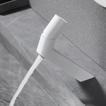Bathroom Faucet Modern Single Hole Faucet for Bathroom Sink Single Handle in Brass White