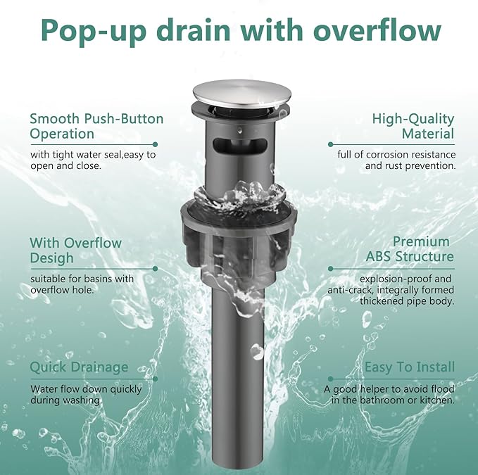 Bathroom Sink Faucet with Pull Out Sprayer, Single Handle Modern Bathroom Basin Faucet with Pop-up Sink Drain Stopper & Deck Plate 1 or 4-inch Centerset 3 Hole, Brushed Nickel