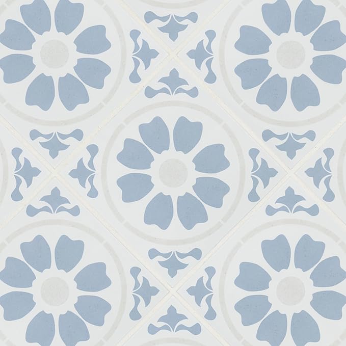 MSI Tamensa Encaustic 8 in. x 8 in. Matte Porcelain Wall & Floor Tile – Bathroom, Kitchen Backsplash, or Countertop