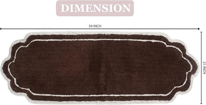 Home Weavers Allure Collection 100% Cotton Tufted Bathroom Rug, Soft and Absorbent Bath Rugs, Non-Slip Bath Carpet, Machine Wash Dry Bath Mats for Bathroom Floor, 21"x54" Runner, Brown