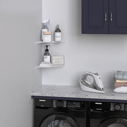 ClosetMaid Corner Shelf Organizer, Wall Mount Hanging Corner Shelves, Durable Steel, White, 8282
