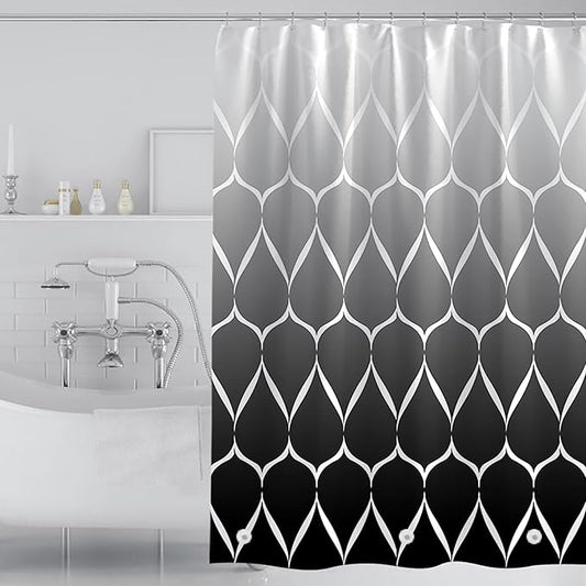 Black Shower Curtain Liner, 4G PEVA Shower Liner, Plastic Peva Waterproof Shower Curtains, 72x72 inch with Grommet Holes 3 Magnetic Weights