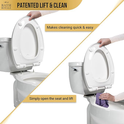 Bath Royale Toilet Seat (Round or Elongated), Slow Close (Soft Close, Quiet Close), Stain-Resistant and Easy to Clean, Fits All Toilet Brands, Executive Series - 5 Pack