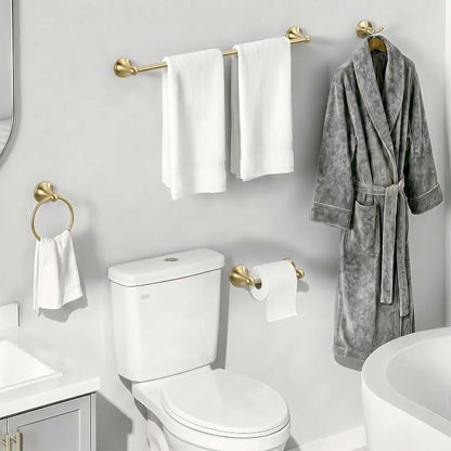 24-Inch Wall Mounted Towel Racks for Bathroom, 4-Piece Towel Bar Set | Rust-Resistant SUS 304 Stainless Steel, 4-Piece Towel Bar Set, Space-Saving Design, Easy Mount for Bath Towel Storage Home