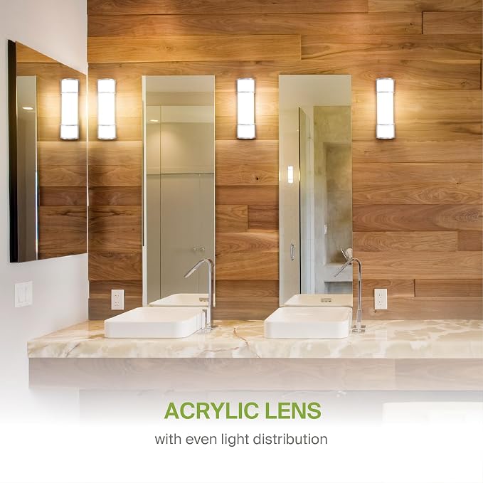 ASD LED 18" Vanity Flush Mount Light Fixture, Linear Bathroom Lighting Bar | 3CCT, Dimmable, ETL Listed | 20W 2300LM 3000-5000K 100-277V | Long Tube Bath Wall Sconce Over Mirror | Nickel