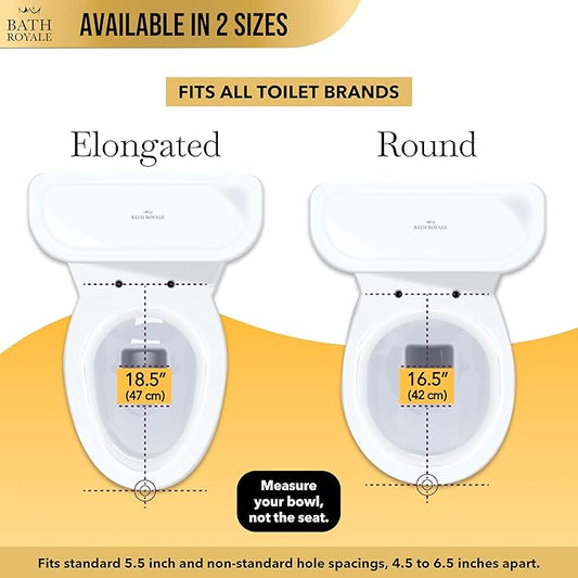 Bath Royale Round Toilet Seat Replacement with Cover BR500-01 Slow Close, Heavy Duty Sturdy, Stain-Resistant, No Jiggle and Easy to Clean, Fits All Toilet Brands, Executive Series - Biscuit/Linen,