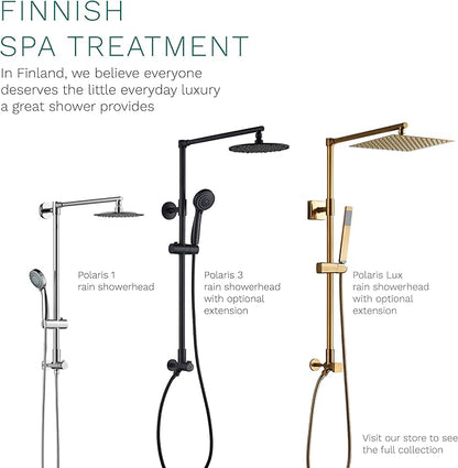 Fennocasa Polaris 3 Retrofit Rain Shower System, 3-Setting Handheld Shower Combo with Slide Bar, 8" Low Profile Shower Head (2.5 GPM Oil-Rubbed Bronze)