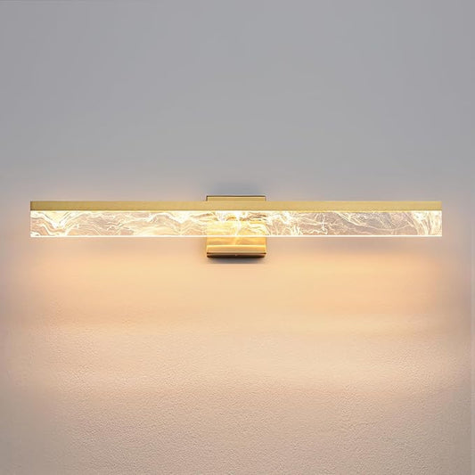 Gold Bathroom Light Fixtures, 32 Inch Modern Vanity Lights for Bathroom 24W Dimmable Vanity Lighting Fixtures Over Mirror LED Vanity Light Bar for Restroom Mirror 3000K
