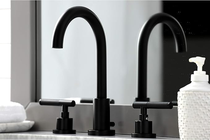 Fauceture FSC8920CKL Kaiser Widespread Bathroom Faucet with Pop-Up Drain, Matte Black