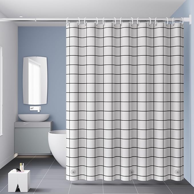 Shower Curtain Liner, 100% Waterproof Peva Shower Curtains with 3 Duty Heavy Bottom Magnets and 12 Rust Proof Grommets, 72x72 Weighted Shower Liner for Shower Stall, Bathtubs