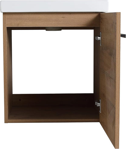 18" Small Bathroom Vanity with Sink, 18 Inch Floating Bathroom Vanity for Small Space, Wall Mounted Cabinet Set