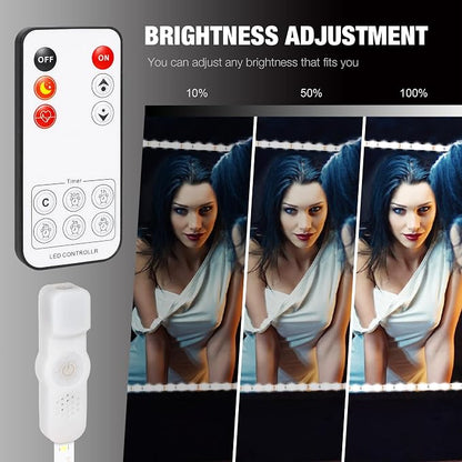 Led Vanity Mirror Lights Kit, ViLSOM 13ft/4M 240 LEDs Make-up Vanity Mirror | Mirror Light for Vanity Makeup Table Set with Dimmer and Power Supply, Mirror not Included