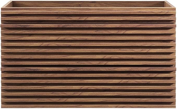 Modway Render 36" Wall-Mount Bathroom Vanity Cabinet in Walnut - Sink Basin Not Included