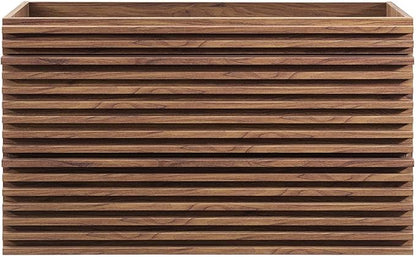 Modway Render 36" Wall-Mount Bathroom Vanity Cabinet in Walnut - Sink Basin Not Included