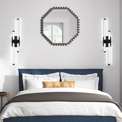LED Bathroom Vanity Light, Modern Vanity Lights Fixtures Over Mirror Wall Light for Bedroom Living Room, Cool White 6000K (Black, 31.5-Inch)