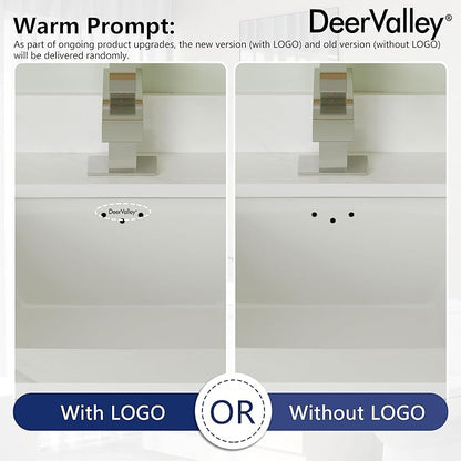 DeerValley DV-1U307 16" X 14" Rectangular Ceramic Bathroom Sink Undermount Bathroom Sink With Overflow Hole