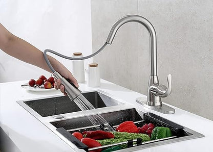 Frigidaire Alexis Single Handle Pull Down Kitchen Faucet, Brushed Nickel