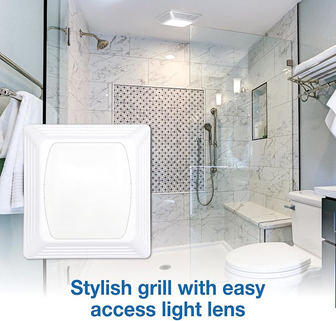 Air King ASLC70 Advantage Exhaust Bath Fan with 70-CFM and 4.0-Sones for 100-watt Incandescent Bulbs, White Finish, Red