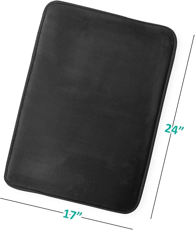 Clara Clark Bathroom Rugs, Velvet Memory Foam Bath Mat, Non-Slip, Machine Washable Bath Rugs - Dries Quickly, Ultra Soft Plush Bath Mats for Bathroom, 17 x 24, Black