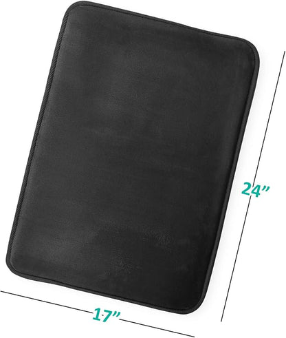 Clara Clark Bathroom Rugs, Velvet Memory Foam Bath Mat, Non-Slip, Machine Washable Bath Rugs - Dries Quickly, Ultra Soft Plush Bath Mats for Bathroom, 17 x 24, Black