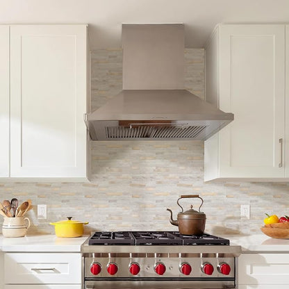 STICKGOO Peel and Stick Backsplash, PVC Wall Tiles Stick on Backsplash for Kitchen(1 Sheet, Beige with Metal Gold)