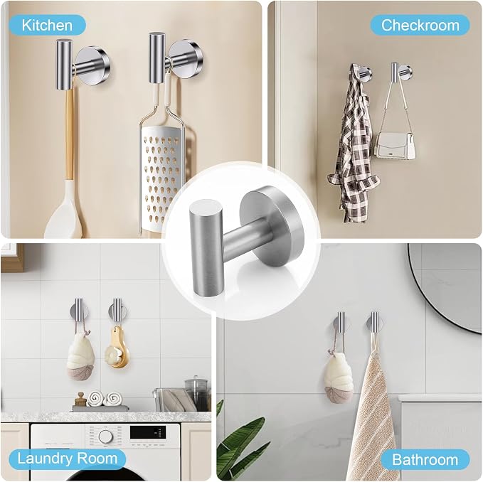 Brushed Nickel Towel Bar Set, 5-Piece Bathroom Hardware Accessories Set with Smiley Face Towel Rings, Stainless Steel Wall-Mounted Towel Holder Set for Bathroom,23.6 Inch