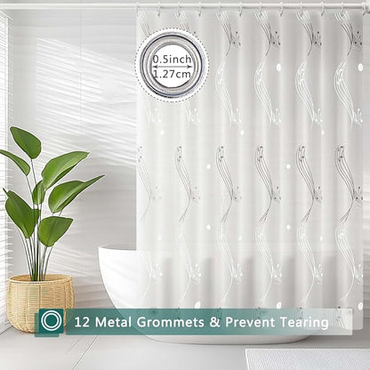 Shower Curtain Liner, 100% Waterproof Peva Shower Curtains with 3 Duty Heavy Bottom Magnets and 12 Rust Proof Grommets, 72x72 Weighted Shower Liner for Shower Stall, Bathtubs
