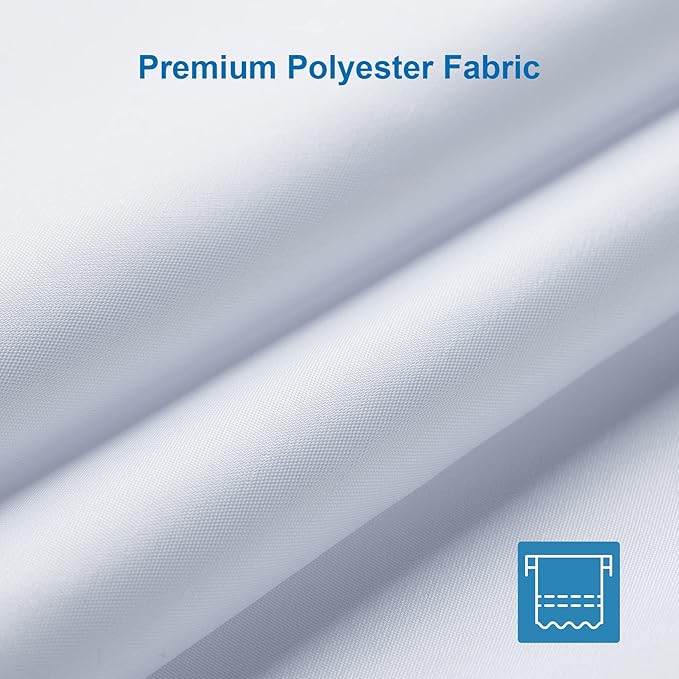 White Shower Liner Cloth Waterproof, White Shower Curtain Liner Fabric with Weighted Stones, Washable Shower Curtain and Liner 2-in-1, 120G Heavy Duty, 12 Grommet Holes, 72 x 72 Inches