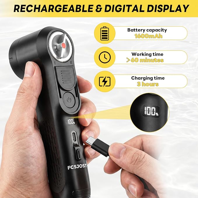 Portable Bidet for Travel, High Pressure Electric Bidet for Women & Men, 1600mAh Battery, Dual Adjustable Spray Modes, LED Display, 2.5L Tank, IPX6 Waterproof Handheld Bidet for Camping & Home