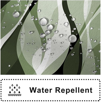 Sage Green Shower Curtain, Abstract Ombre Green and Grey Striped Shower Curtain Set for Bathroom Waterproof Polyester Shower Curtain with Hooks, 72x96 Inch
