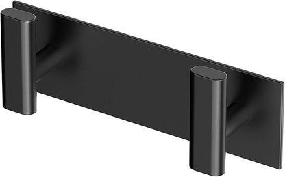 Gatco 1283MX Elevate 2 Hook Double Robe Hook, Wall Mounted Hook for Bathroom Towels & Robes, 6.5 Inch W x 2.5 Inch H, Matte Black, Premium Brass