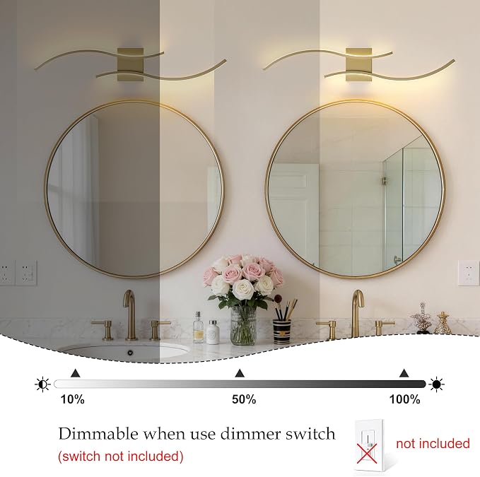 KARTOOSH Hardwired LED Vanity Lights for Bathroom | 2 Pack 31.5 Inch, 3CCT Dimmable, Waterproof, Rustproof, Bathroom Light Fixtures Over Mirror