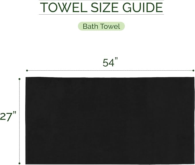 Elegant Comfort 100% Turkish Cotton Corduroy Ribbed Luxury Soft 2 Pack Bath Towels 27 x 54 Inch - Ultra Plush, Absorbent, Quick Dry, Hotel Spa Quality Towels for Bathroom Essentials, Black
